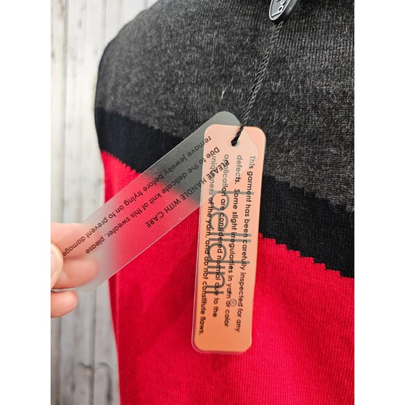 ALK Women's L Belldini Red & Black Sleeveless Tank Top Sweater Vest Shell NEW - Picture 6 of 8